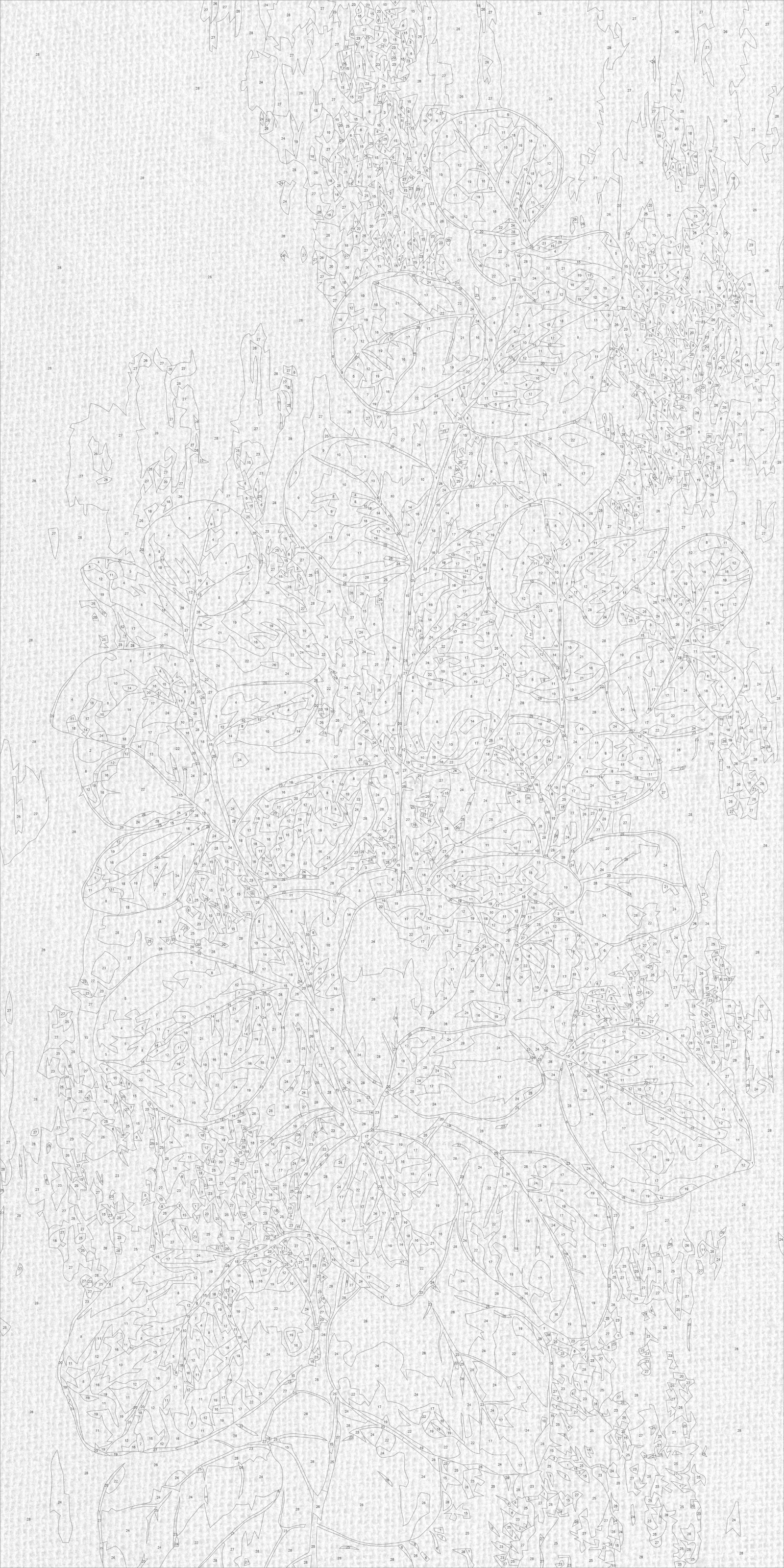 Malen nach Zahlen auf Keilrahmen 40×80 cm – Eukalyptus – Blumen mit Metallicfarben – LW 5252