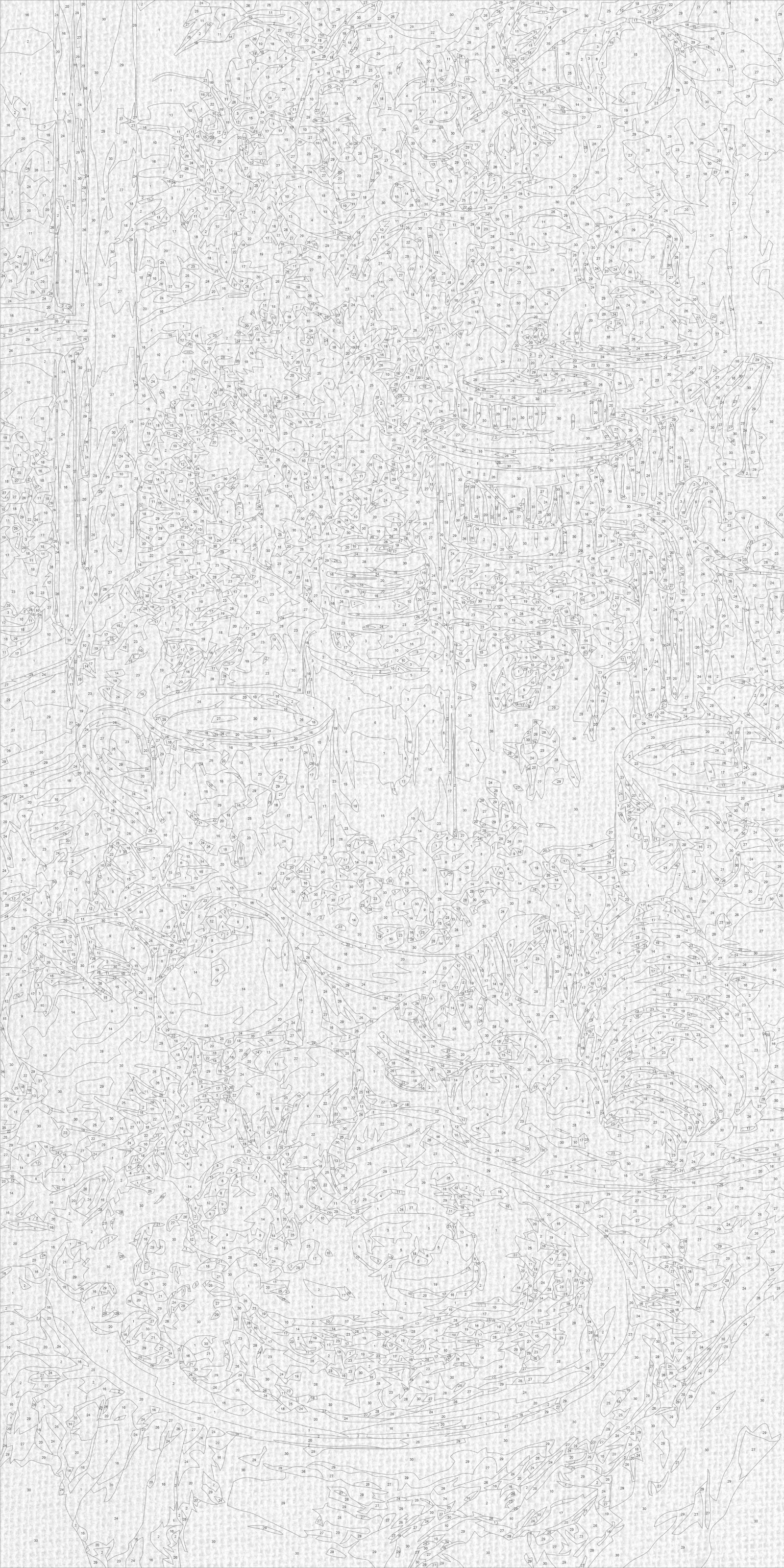 Malen nach Zahlen auf Keilrahmen 40×80 cm – Frühstück im Garten – Stillleben – LW 5255