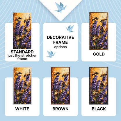 Malen nach Zahlen auf Keilrahmen 40×80 cm – Bienen im Lavendel – Landschaft/Blumen/Tiere – LW 5256