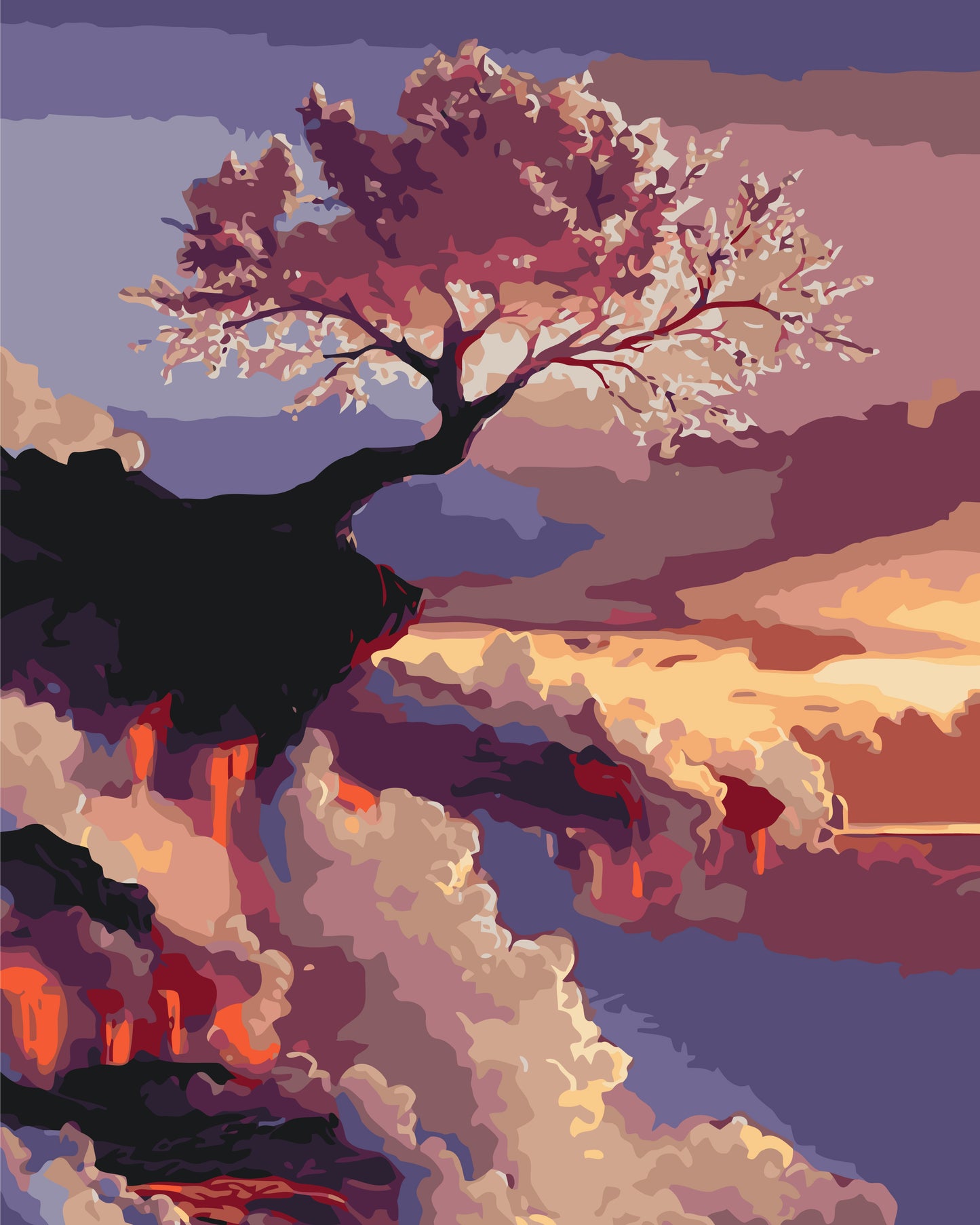 Malen nach Zahlen auf Keilrahmen 40×50 cm – Landschaft. Sakura LW 727