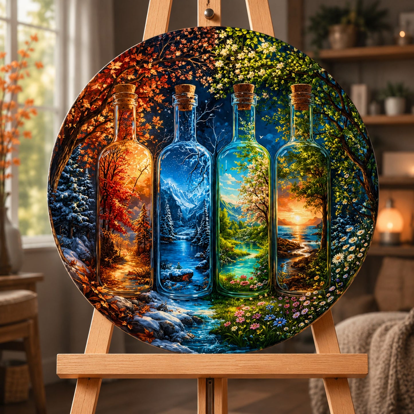 Runde Malen nach Zahlen Ø45 cm – Landschaft. Jahreszeiten OR 2005
