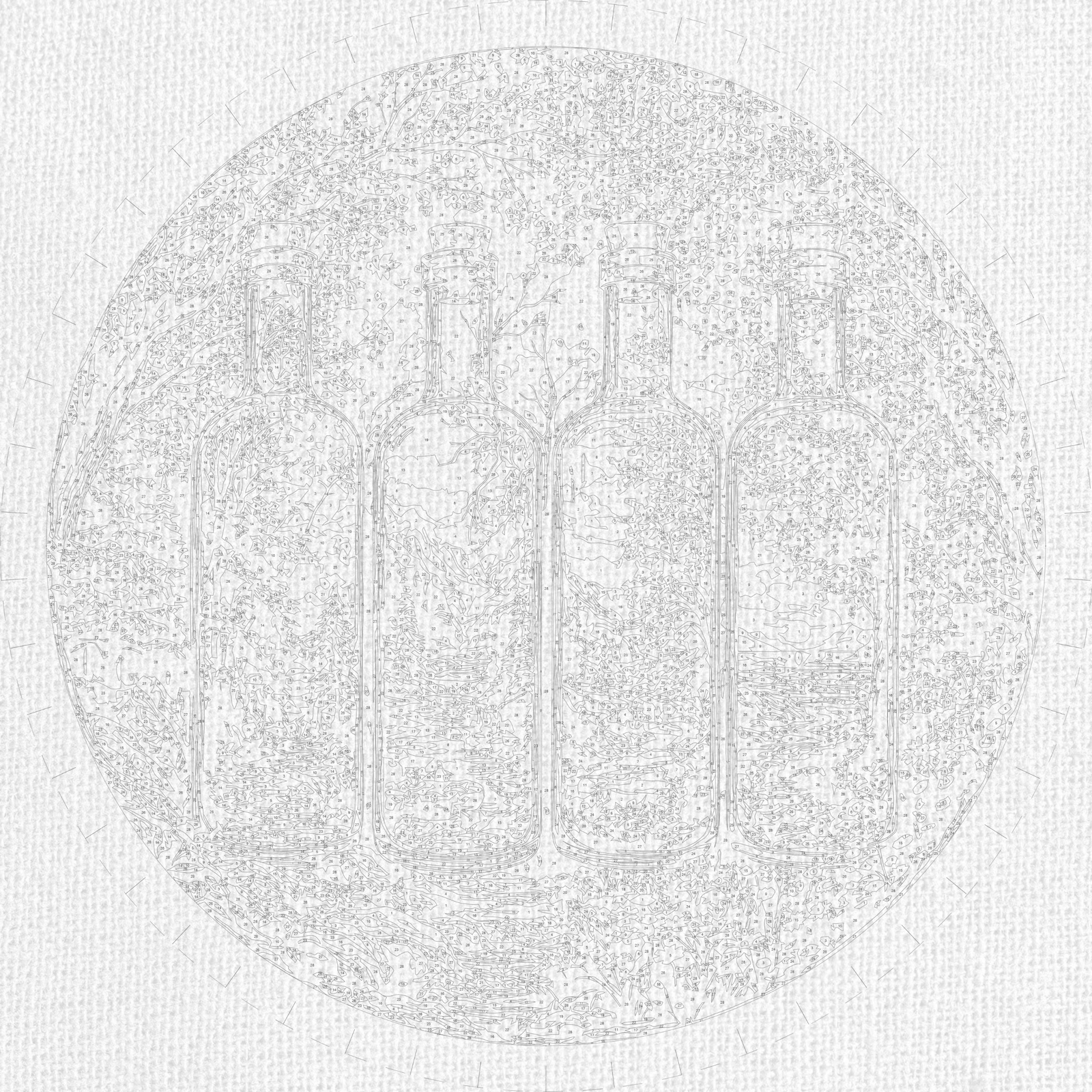 Runde Malen nach Zahlen Ø45 cm – Landschaft. Jahreszeiten OR 2005