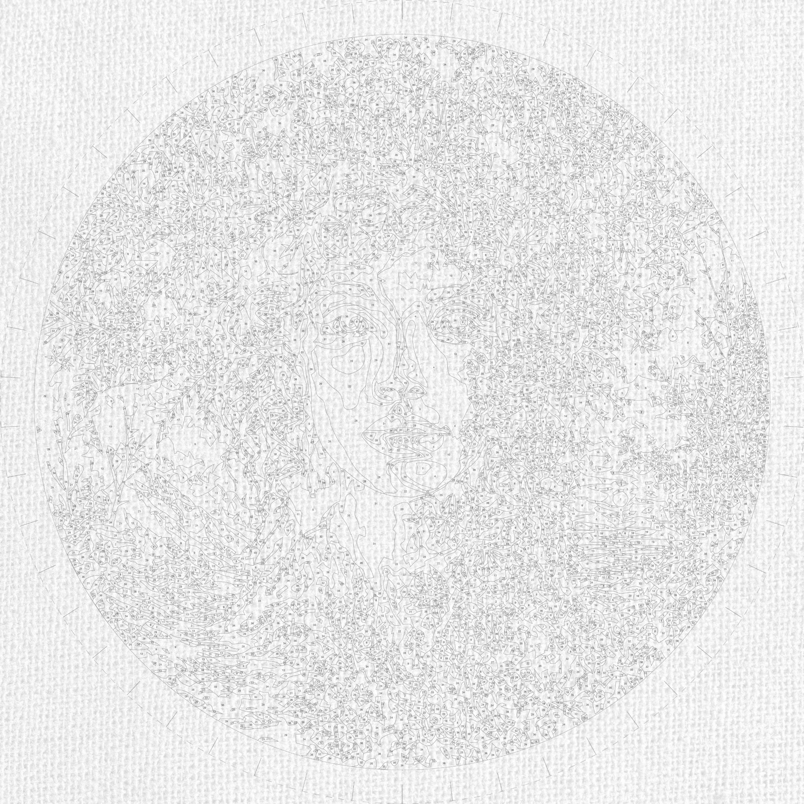 Runde Malen nach Zahlen Ø45 cm – Menschen. Gesichter der Natur – Seele der vier Jahreszeiten OR 2007