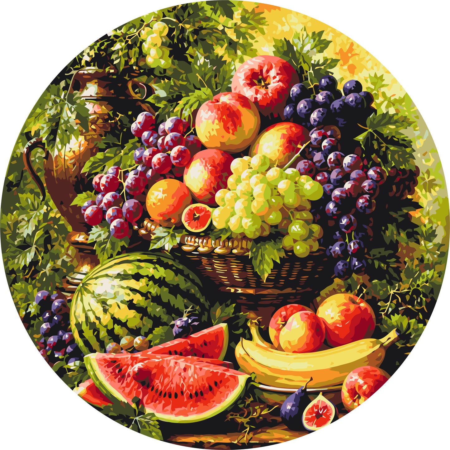 Runde Malen nach Zahlen Ø45 cm – Stillleben. Obstvielfalt OR 2008