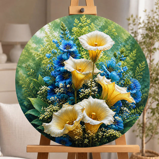 Runde Malen nach Zahlen Ø45 cm – Blumen. Patriotische Callas OR 2009