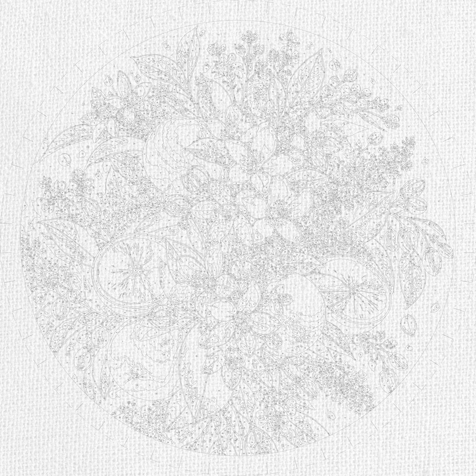 Runde Malen nach Zahlen Ø45 cm – Stillleben. Zitrusduft OR 2010
