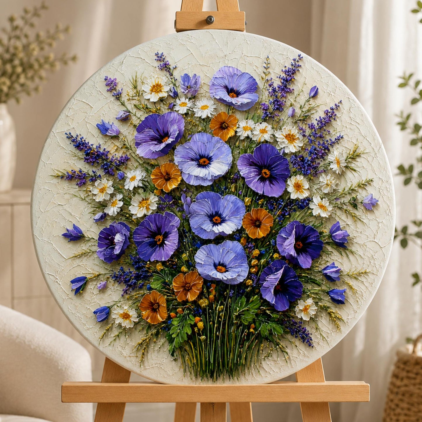 Runde Malen nach Zahlen Ø45 cm – Blumen. Sommerstrauß OR 2011