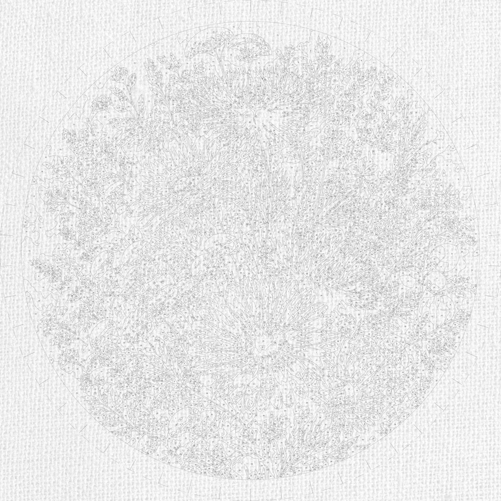 Runde Malen nach Zahlen Ø45 cm – Blumen. Feldstrauß OR 2012