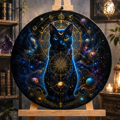 Runde Malen nach Zahlen Ø45 cm – Tiere mit Metallicfarben. Katze, Hüterin der Sterne OR 2013