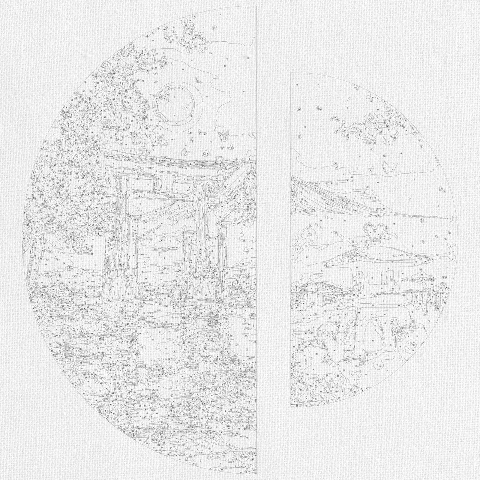 Malen nach Zahlen auf Keilrahmen ⌀50 cm + ⌀70 cm – Landschaft. Nächtliches Kyoto OSR 1013