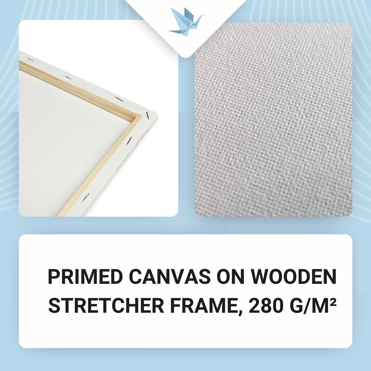 Artist Canvas on Wooden Stretcher Frame 30×30 cm, Primed, 280 g/m²