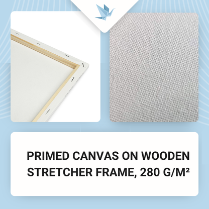 Artist Canvas on Wooden Stretcher Frame 30×30 cm, Primed, 280 g/m²