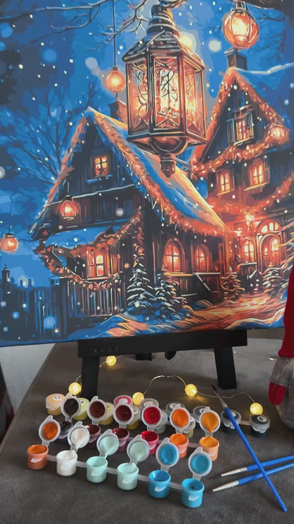Malen nach Zahlen auf Keilrahmen 40×50 cm – Weihnachten – Neujahrsstimmung LW 3416