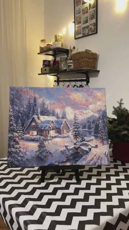 Malen nach Zahlen auf Keilrahmen 40×50 cm – Winter. Neujahrsmotiv LW 3253
